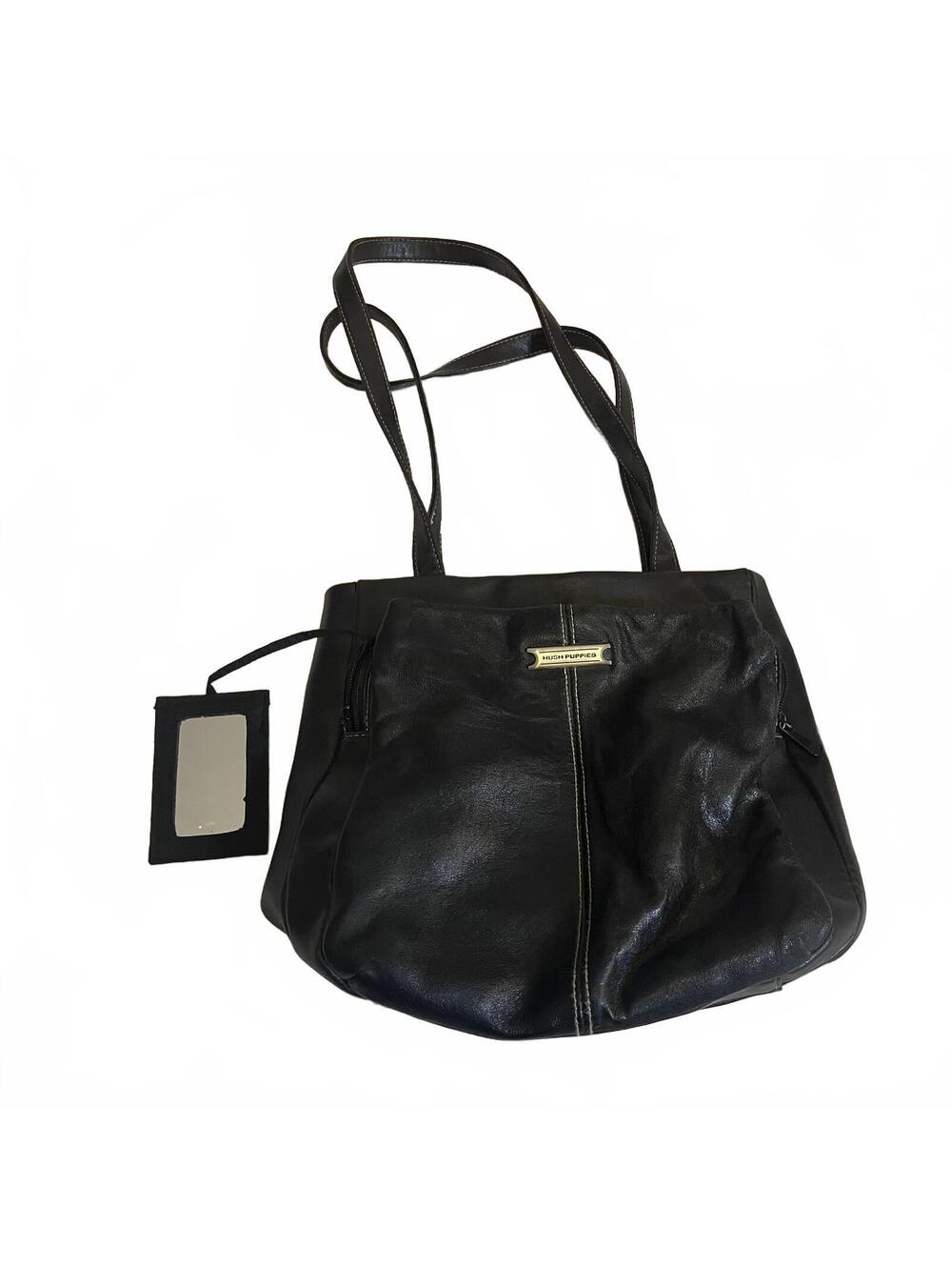 Vintage Hush Puppies Black Shoulder Bag Y2K Slouchy Purse